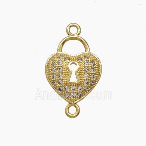 Copper Pendant Pave Zircon, Gold Plated