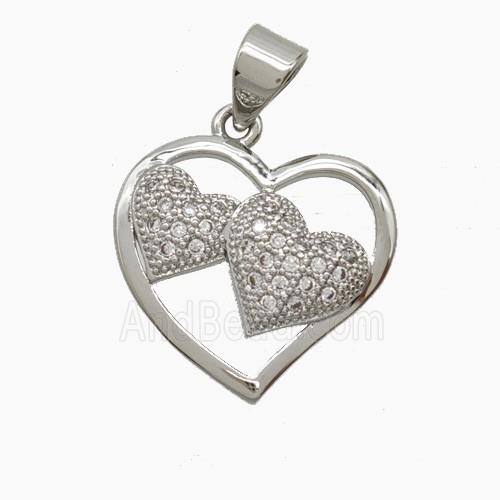 Copper Pendant Pave Zircon, Gold Plated