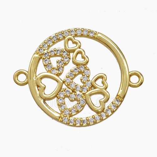 Copper Pendant Pave Zircon, Gold Plated