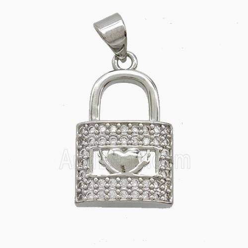 Copper Pendant Pave Zircon, Gold Plated