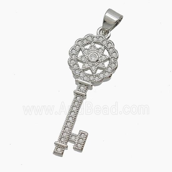 Copper Pendant Pave Zircon, Gold Plated