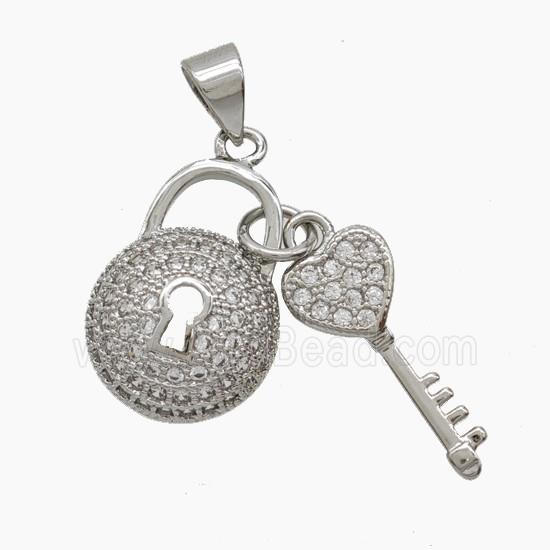 Copper Pendant Pave Zircon, Gold Plated