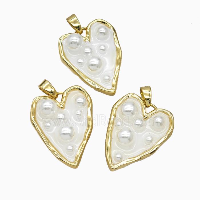 Copper Heart Pendant Painted 18K Gold Plated