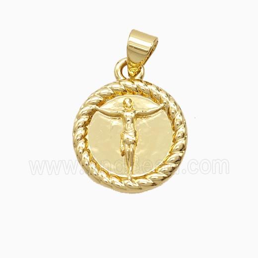Copper Jesus Pendant 18K Gold Plated