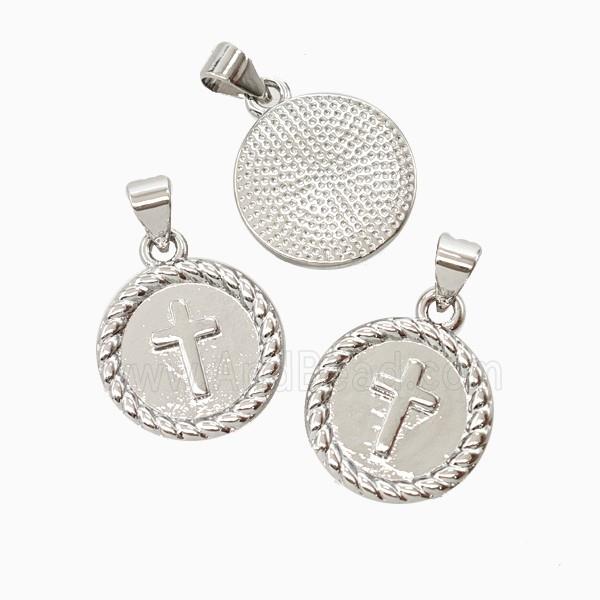 Copper Cross Pendant Platinum Plated