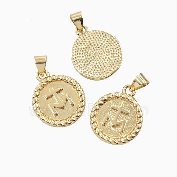 Copper Miraculous Medal Cross Pendant 18K Gold Plated