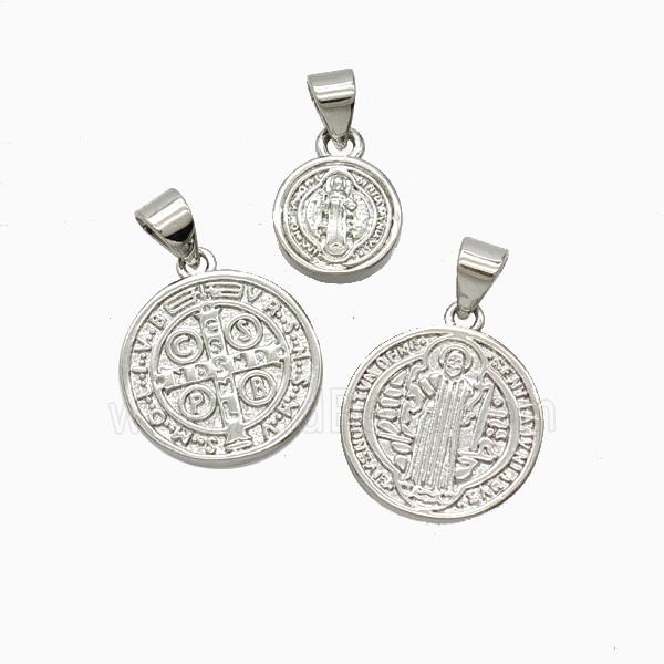 Copper Saint Jude Pendant Platinum Plated