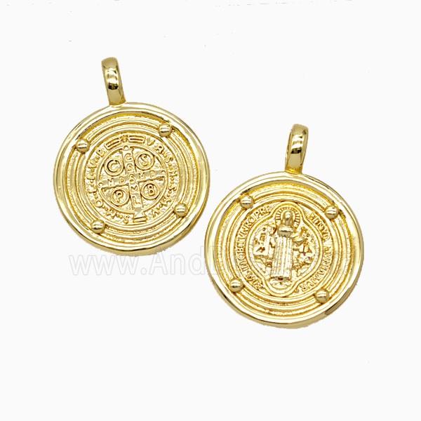 Copper Saint Jude Pendant 18K Gold Plated