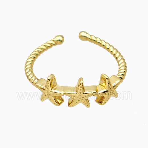 Copper Star Rings 18K Gold Plated