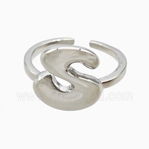 Copper S Rings Platinum Plated