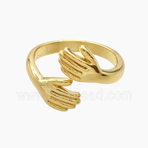 Copper Hug Hand Rings 18K Gold Plated