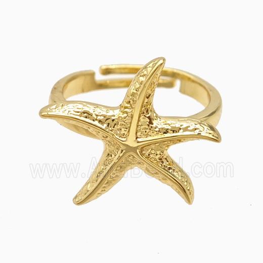 Copper Starfish Rings 18K Gold Plated