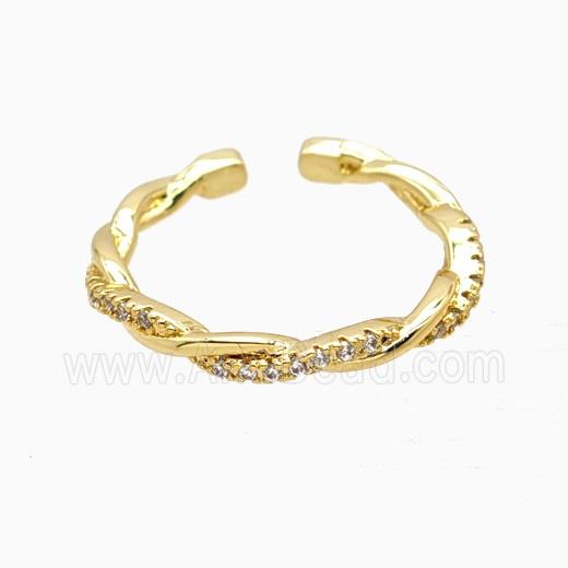 Copper Rings Pave Zirconia 18K Gold Plated