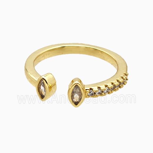 Copper Rings Pave Zirconia Eye 18K Gold Plated