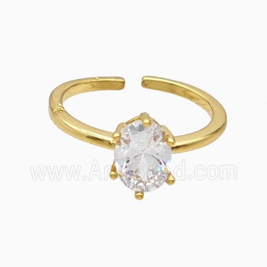 Copper Rings Pave Zirconia 18K Gold Plated