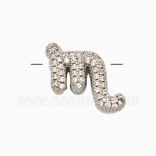 Copper Symbols Pendant Pave Zirconia Zodiac Scorpio Platinum Plated