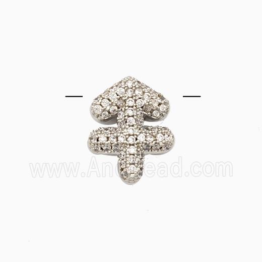 Copper Symbols Pendant Pave Zirconia Zodiac Sagittarius Platinum Plated