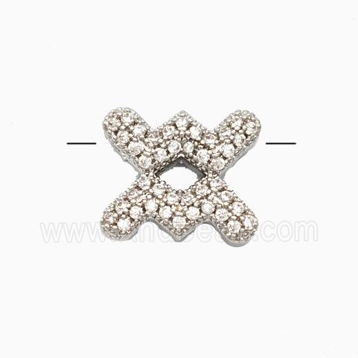 Copper Symbols Pendant Pave Zirconia Zodiac Aquarius Platinum Plated