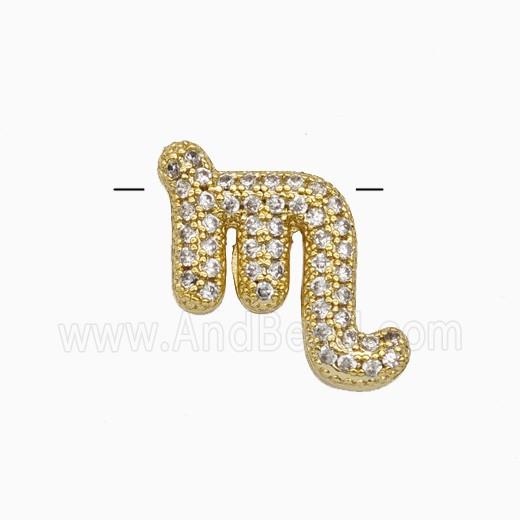 Copper Symbols Pendant Pave Zirconia Zodiac Scorpio Gold Plated