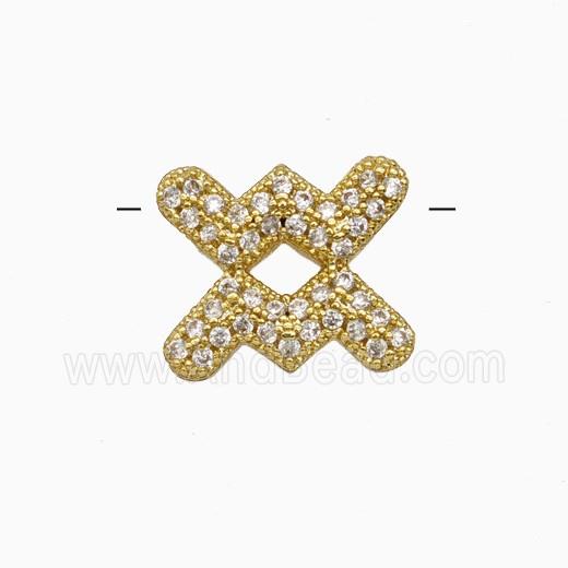 Copper Symbols Pendant Pave Zirconia Zodiac Aquarius Gold Plated