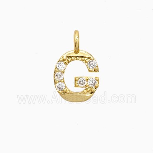 Copper Letter-G Pendant Pave Zirconia Gold Plated