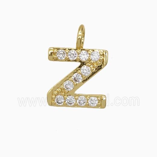Copper Letter-Z Pendant Pave Zirconia Gold Plated