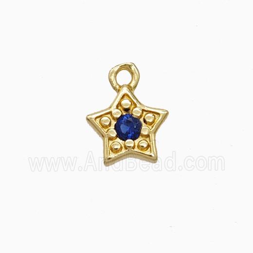 Copper Star Pendant Pave Zirconia Gold Plated