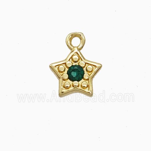 Copper Star Pendant Pave Zirconia Gold Plated