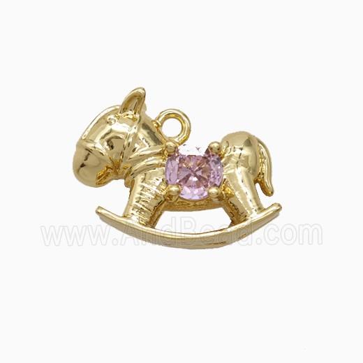 Copper Trojanhorse Pendant Pave Zirconia Gold Plated