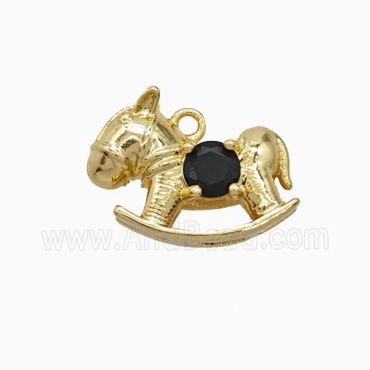 Copper Trojanhorse Pendant Pave Zirconia Gold Plated