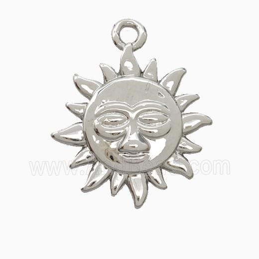 Copper Sun Pendant Platinum Plated