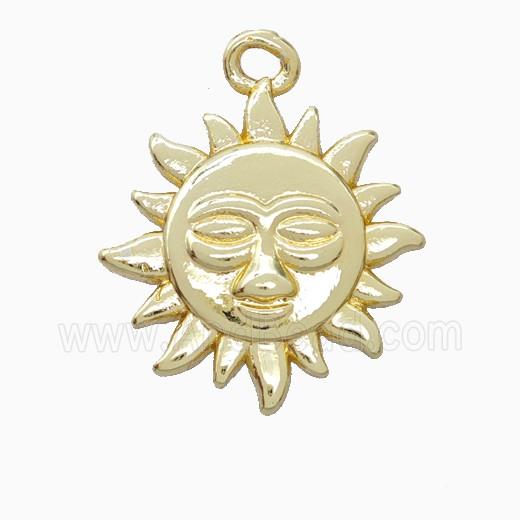 Copper Sun Pendant Gold Plated