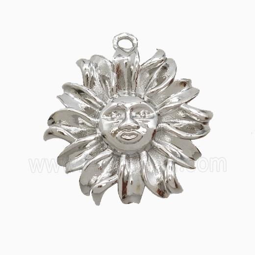 Copper Sun Pendant Platinum Plated