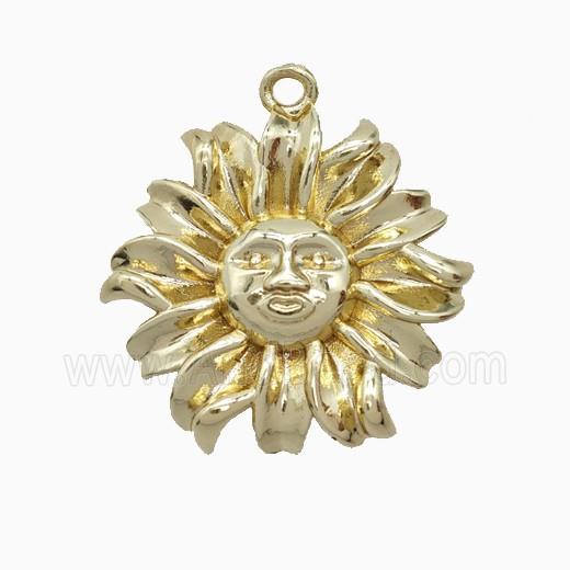 Copper Sun Pendant Gold Plated