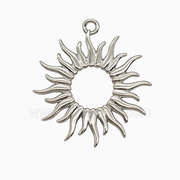 Copper Sun Pendant Platinum Plated