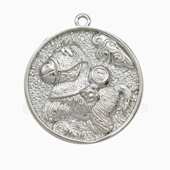 Copper Horse Pendant Platinum Plated