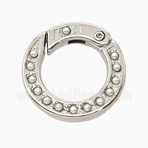 Copper Carabiner Clasp Pave Resin Platinum Plated