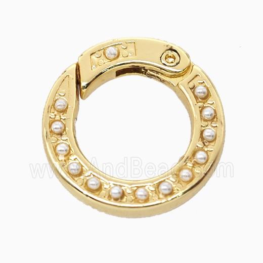 Copper Carabiner Clasp Pave Resin Gold Plated