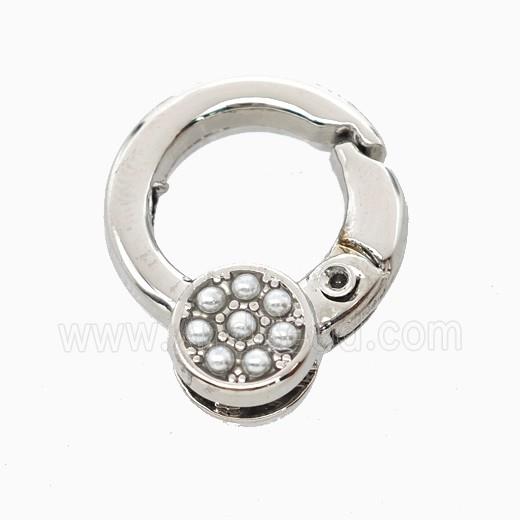 Copper Carabiner Clasp Pave Resin Platinum Plated