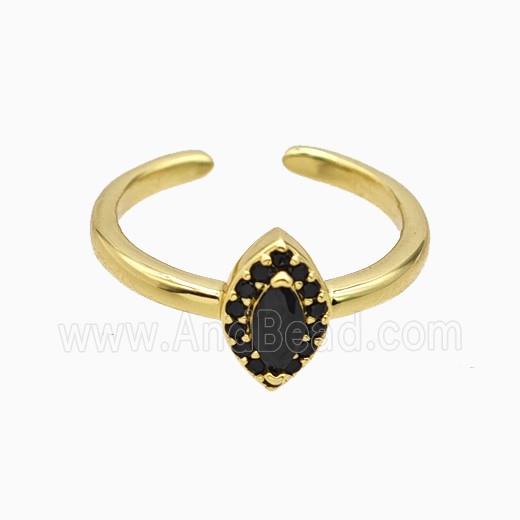 Copper Eye Rings Pave Zirconia Crystal Glass Gold Plated