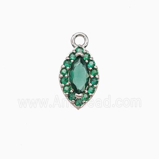 Copper Eye Pendant Pave Zirconia Crystal Glass Platinum Plated