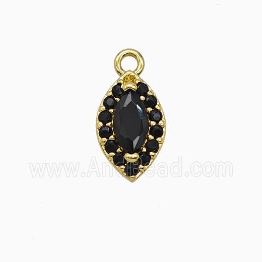 Copper Eye Pendant Pave Zirconia Crystal Glass Gold Plated
