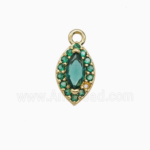 Copper Eye Pendant Pave Zirconia Crystal Glass Gold Plated