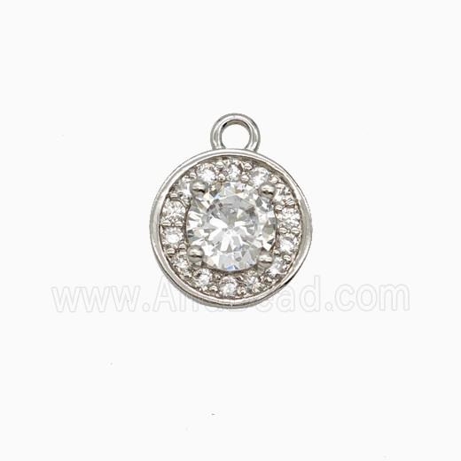 Copper Sun Pendant Pave Zirconia Crystal Glass Platinum Plated