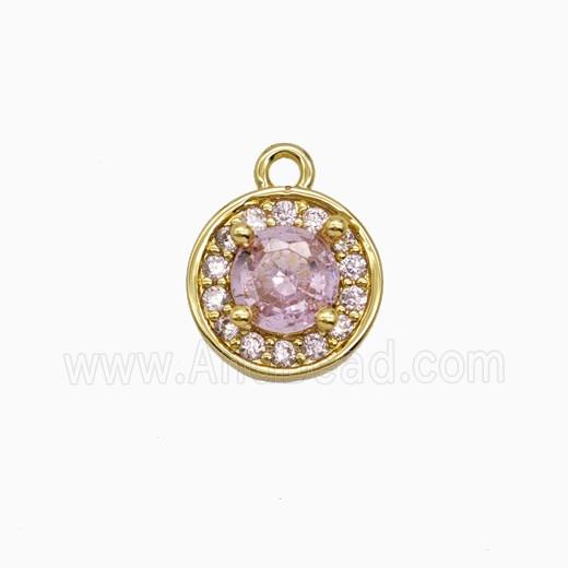 Copper Sun Pendant Pave Zirconia Crystal Glass Gold Plated