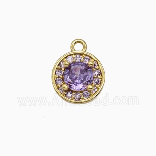 Copper Sun Pendant Pave Zirconia Crystal Glass Gold Plated