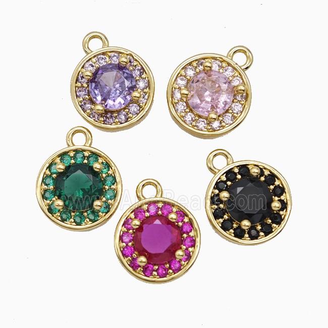 Copper Sun Pendant Pave Zirconia Crystal Glass Gold Plated Mixed