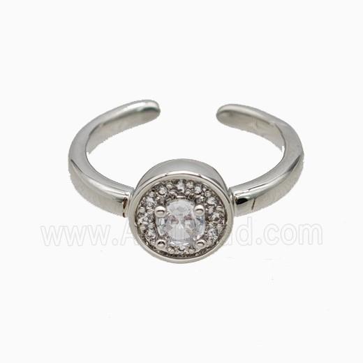 Copper Rings Pave Zirconia Crystal Glass Platinum Plated