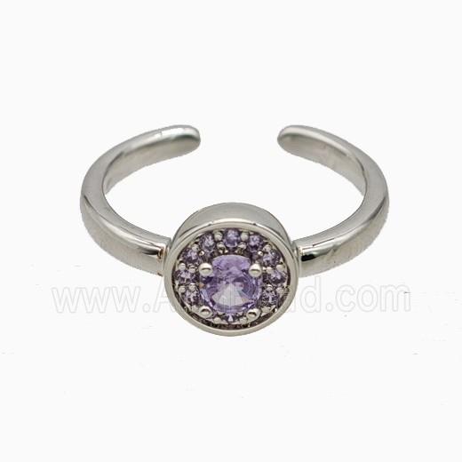 Copper Rings Pave Zirconia Crystal Glass Platinum Plated