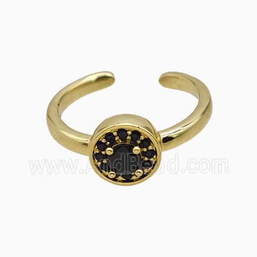 Copper Rings Pave Zirconia Crystal Glass Gold Plated